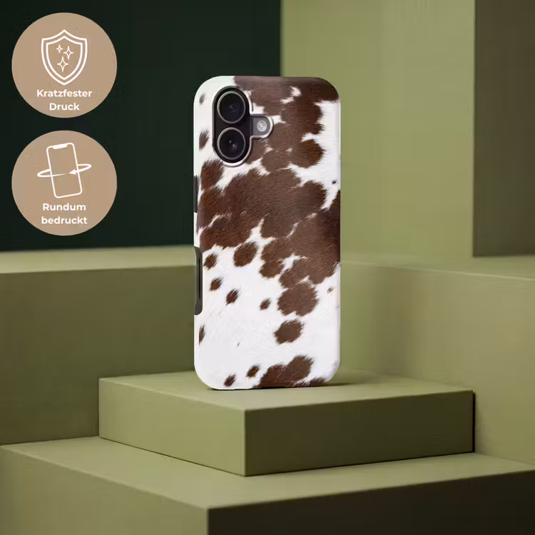 Koeienhuid - Klassiek - Bruin Toughcase MagSafe Apple iPhone 17 klein -USP_PrintM_DE