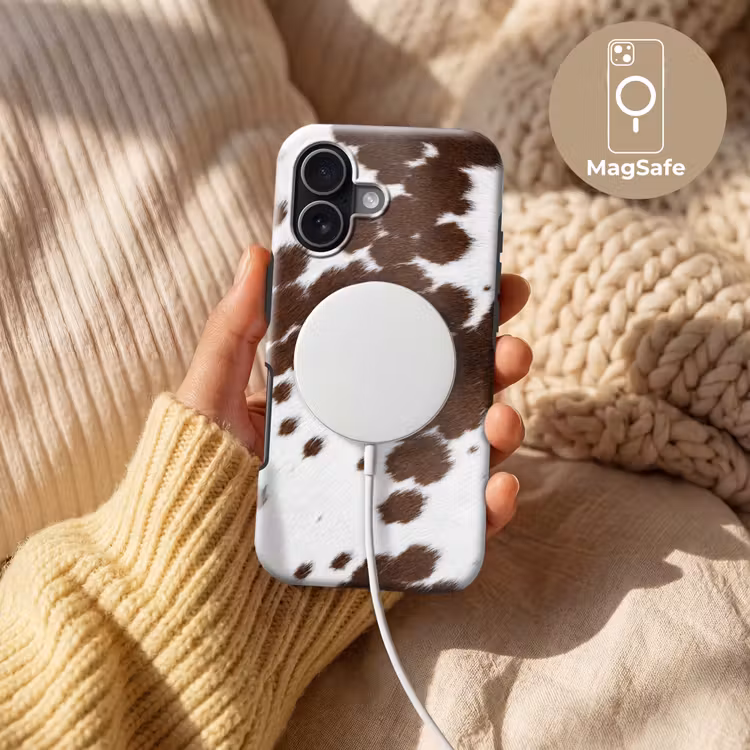 Koeienhuid - Klassiek - Bruin Toughcase MagSafe Apple iPhone 17 klein -USP_MagsafeV