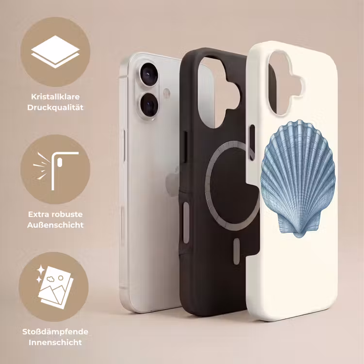 Ribbels - Blauw - Schelp Toughcase MagSafe Apple iPhone 17 klein -USP_Lagen_DE