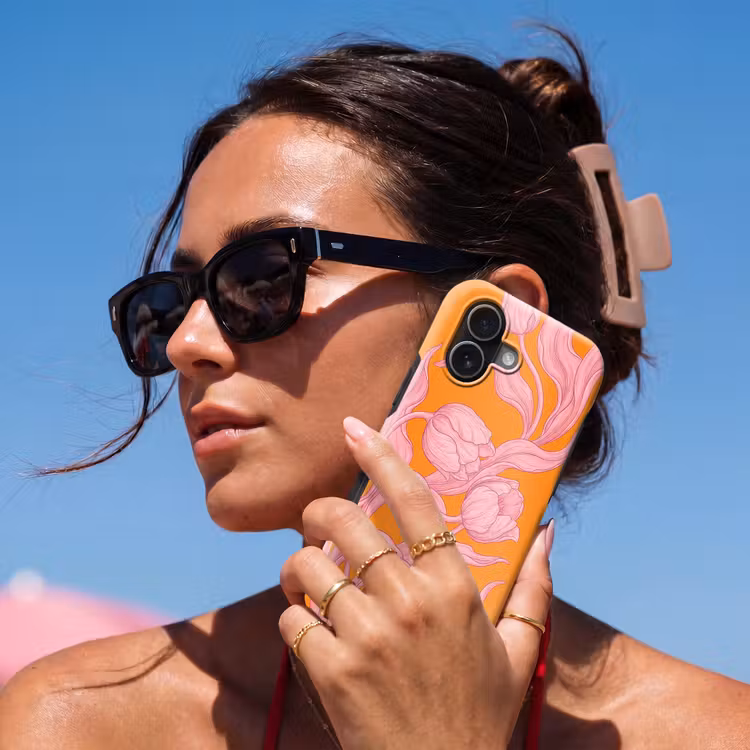 Handyhülle Toughcase - Rosa Blumen – Modern - Roze bloemen - Modern Toughcase MagSafe Apple iPhone 17 klein