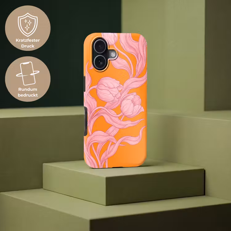 Handyhülle Toughcase - Rosa Blumen – Modern - Roze bloemen - Modern Toughcase MagSafe Apple iPhone 17 klein