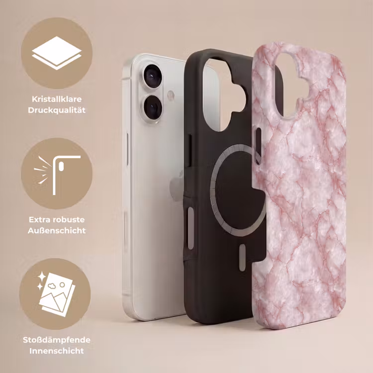 Roze - Kwartsmarmer - Aders Toughcase MagSafe Apple iPhone 17 klein 1017 -USP_Lagen_DE