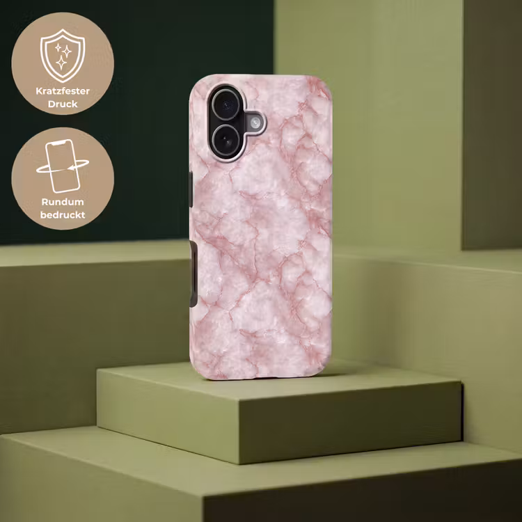 Roze - Kwartsmarmer - Aders Toughcase MagSafe Apple iPhone 17 klein 1017 -USP_PrintM_DE