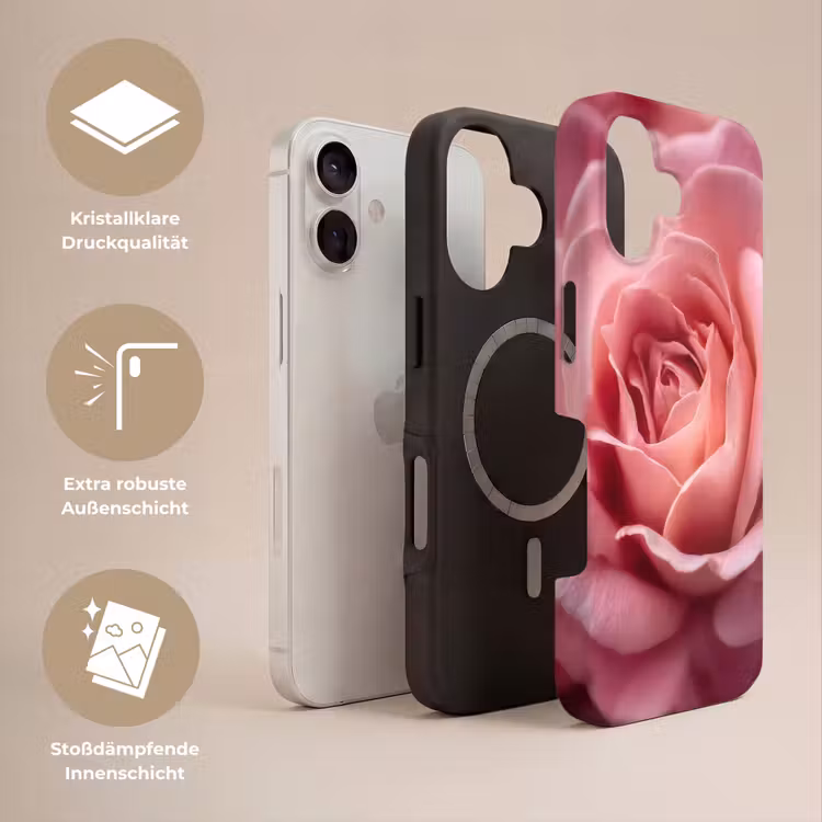 Roze - Roos - Romantisch Toughcase MagSafe Apple iPhone 17 klein -USP_Lagen_DE