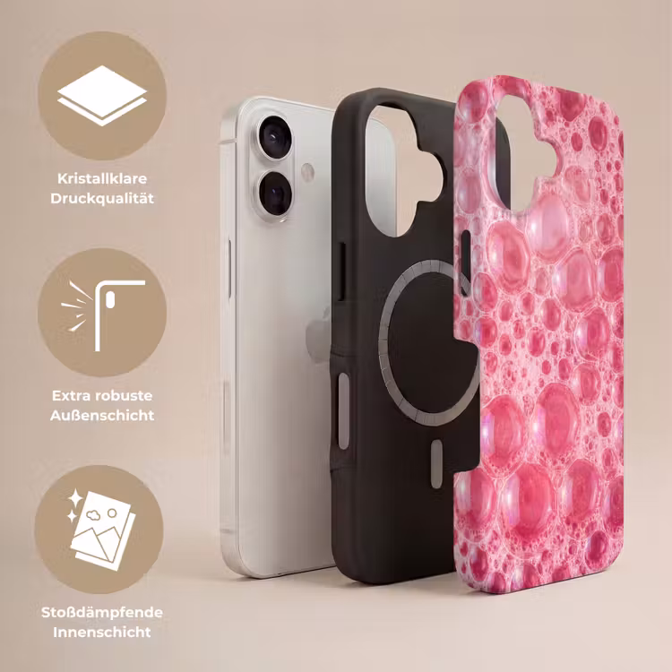 Roze - Schuim - Bubbels Toughcase MagSafe Apple iPhone 17 klein -USP_Lagen_DE