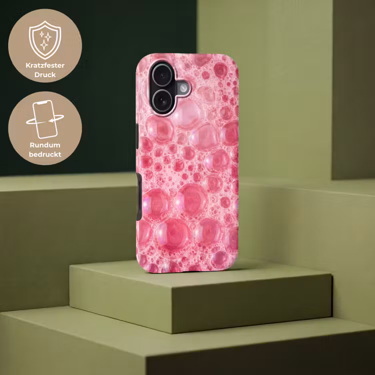 Roze - Schuim - Bubbels Toughcase MagSafe Apple iPhone 17 klein -USP_PrintM_DE