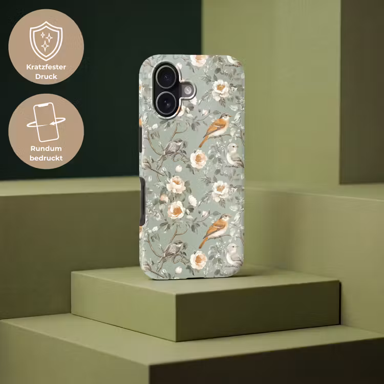 Roze - Vogels - Kleurrijk Toughcase MagSafe Apple iPhone 17 klein 1017 -USP_PrintM_DE