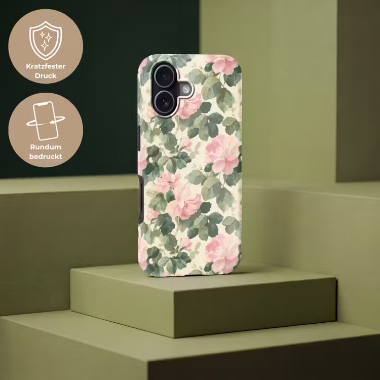 Rozen - Botanisch - Roze Toughcase MagSafe Apple iPhone 17 klein 1017 -USP_PrintM_DE
