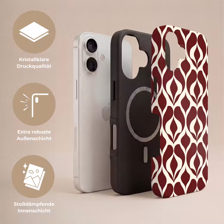 Rood - Druppelpatroon - Grafisch Toughcase MagSafe Apple iPhone 17 klein 1017 -USP_Lagen_DE
