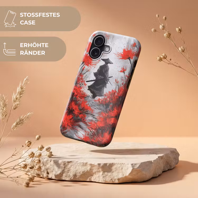 Rode bloemen - mistig - Man Toughcase MagSafe Apple iPhone 17 klein -USP_RandenV_DE