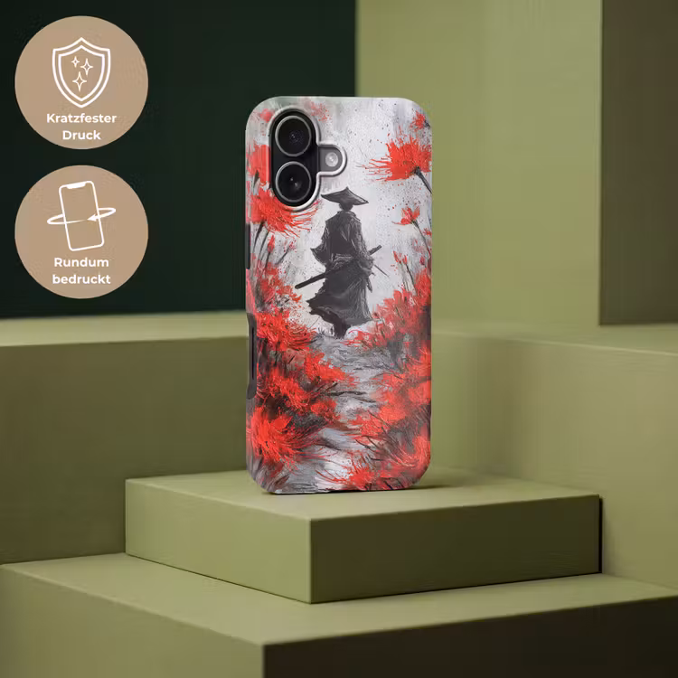 Rode bloemen - mistig - Man Toughcase MagSafe Apple iPhone 17 klein -USP_PrintM_DE