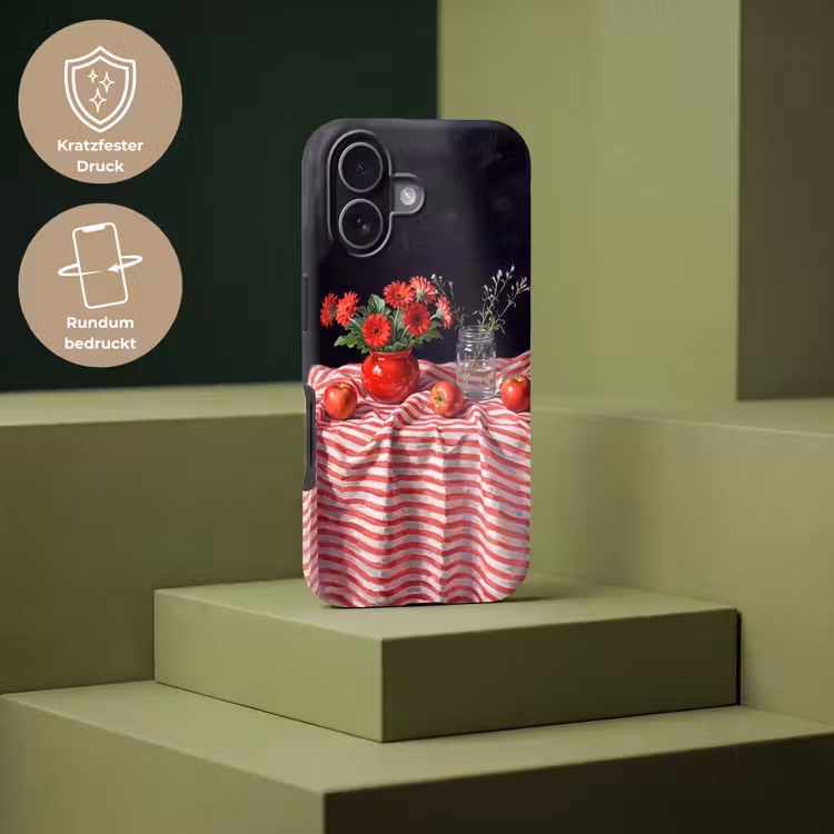 Handyhülle Toughcase - Rote Blumen – Vase - Rode bloemen - Vaas Toughcase MagSafe Apple iPhone 17 klein
