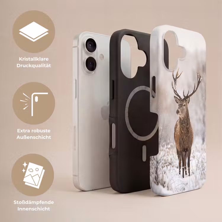 Edelhert - Bos - Sneeuw - Winter - Majestueus Toughcase MagSafe Apple iPhone 17 klein -USP_Lagen_DE