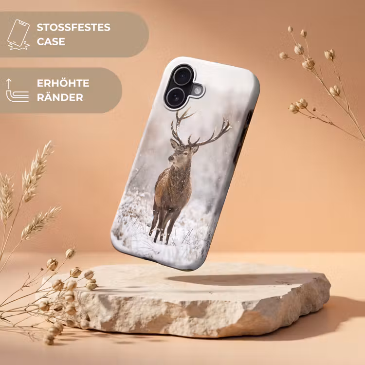 Edelhert - Bos - Sneeuw - Winter - Majestueus Toughcase MagSafe Apple iPhone 17 klein -USP_RandenV_DE