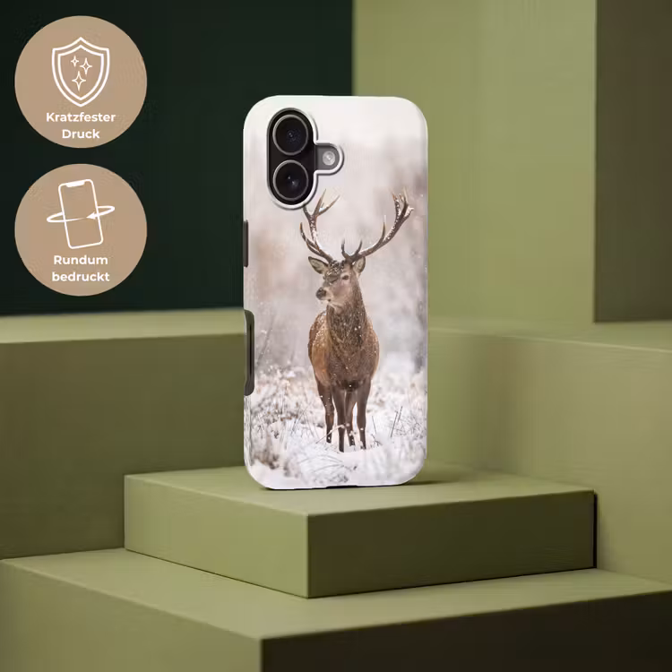 Edelhert - Bos - Sneeuw - Winter - Majestueus Toughcase MagSafe Apple iPhone 17 klein -USP_PrintM_DE