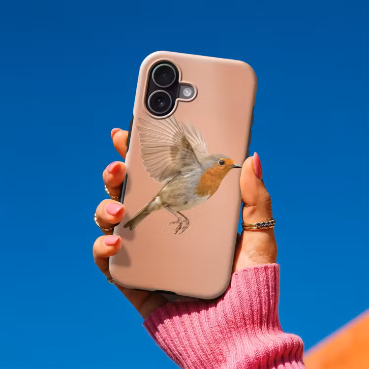 Roodborst - Natuur - Roze Toughcase MagSafe Apple iPhone 17 klein -Sfeer1V