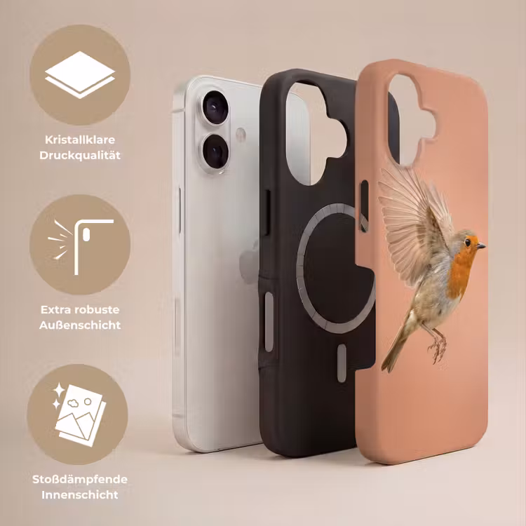 Roodborst - Natuur - Roze Toughcase MagSafe Apple iPhone 17 klein -USP_Lagen_DE