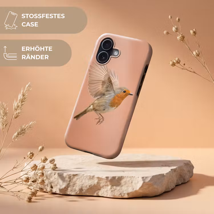 Roodborst - Natuur - Roze Toughcase MagSafe Apple iPhone 17 klein -USP_RandenV_DE