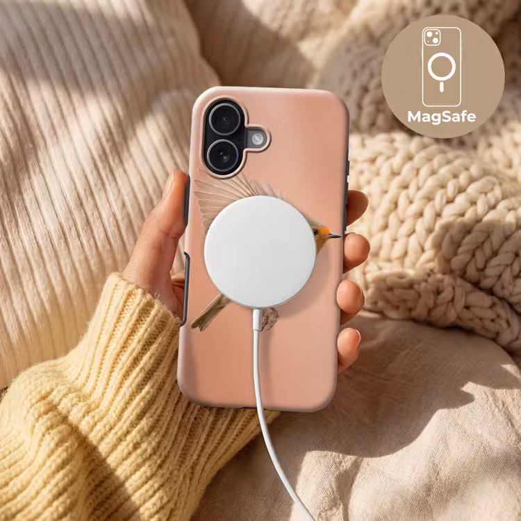 Roodborst - Natuur - Roze Toughcase MagSafe Apple iPhone 17 klein -USP_MagsafeV