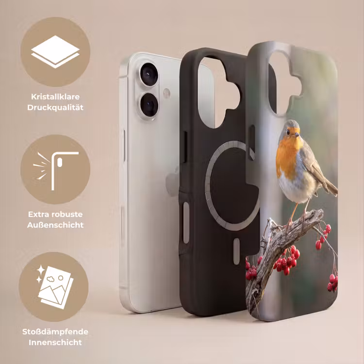 Roodborst - Tak - Bessen - Natuur Toughcase MagSafe Apple iPhone 17 klein -USP_Lagen_DE