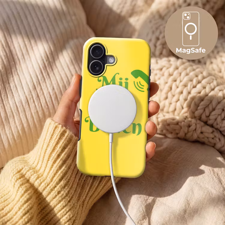 Mij niet bellen - Telefoon - Geel Toughcase MagSafe Apple iPhone 17 klein -USP_MagsafeV