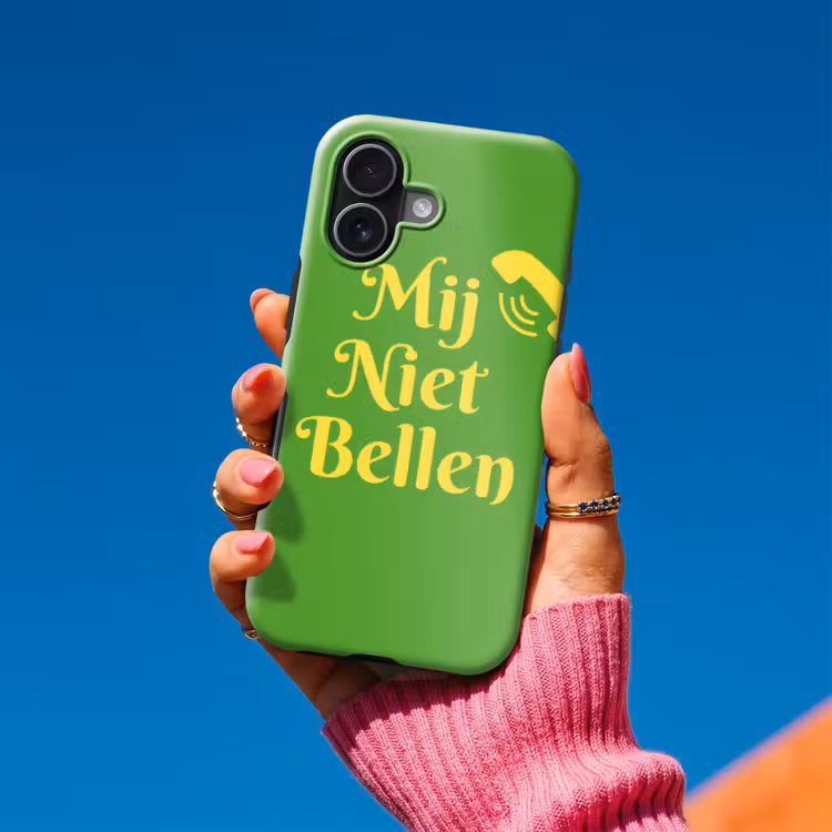 Mij niet bellen - Telefoon - Groen Toughcase MagSafe Apple iPhone 17 klein -Sfeer1V