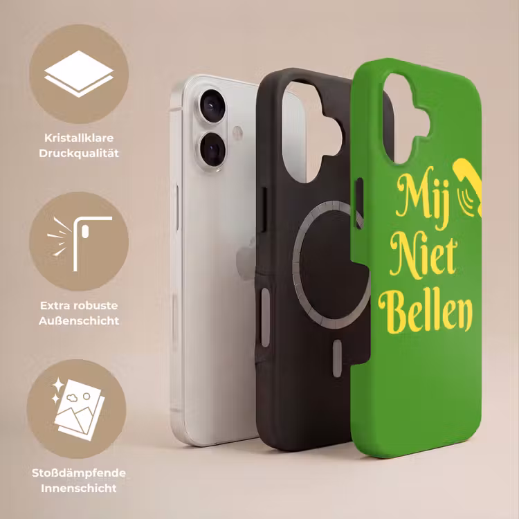 Mij niet bellen - Telefoon - Groen Toughcase MagSafe Apple iPhone 17 klein -USP_Lagen_DE