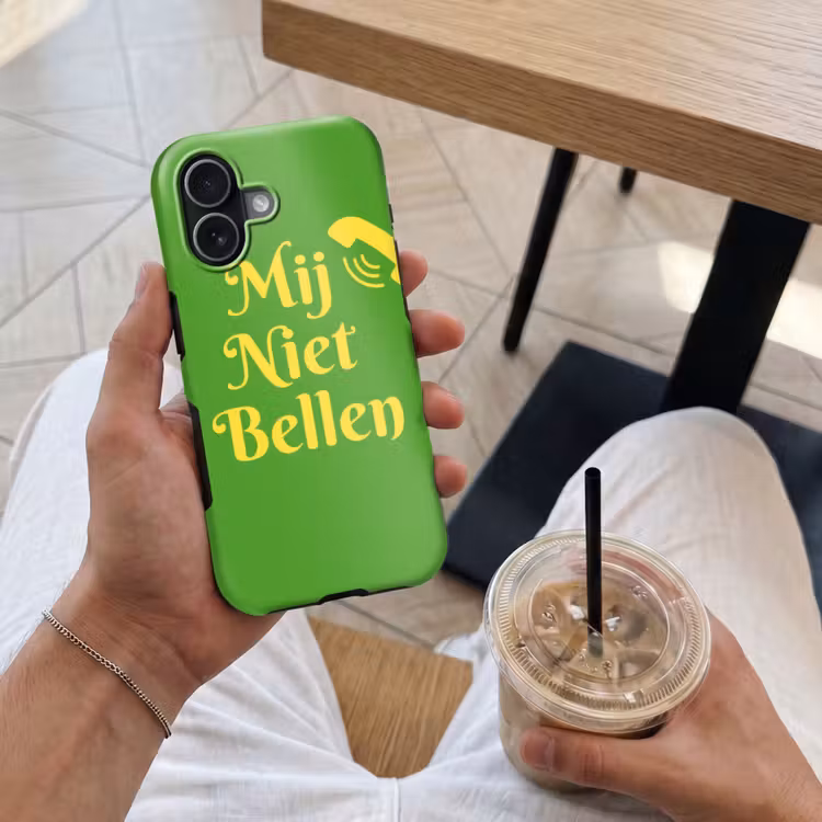 Mij niet bellen - Telefoon - Groen Toughcase MagSafe Apple iPhone 17 klein -Sfeer1M