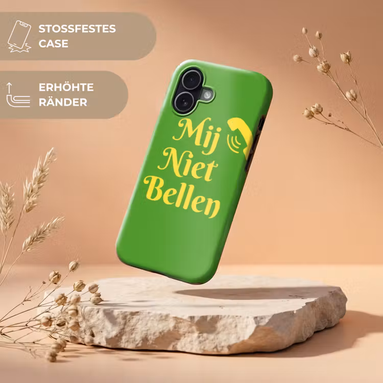 Mij niet bellen - Telefoon - Groen Toughcase MagSafe Apple iPhone 17 klein -USP_RandenV_DE