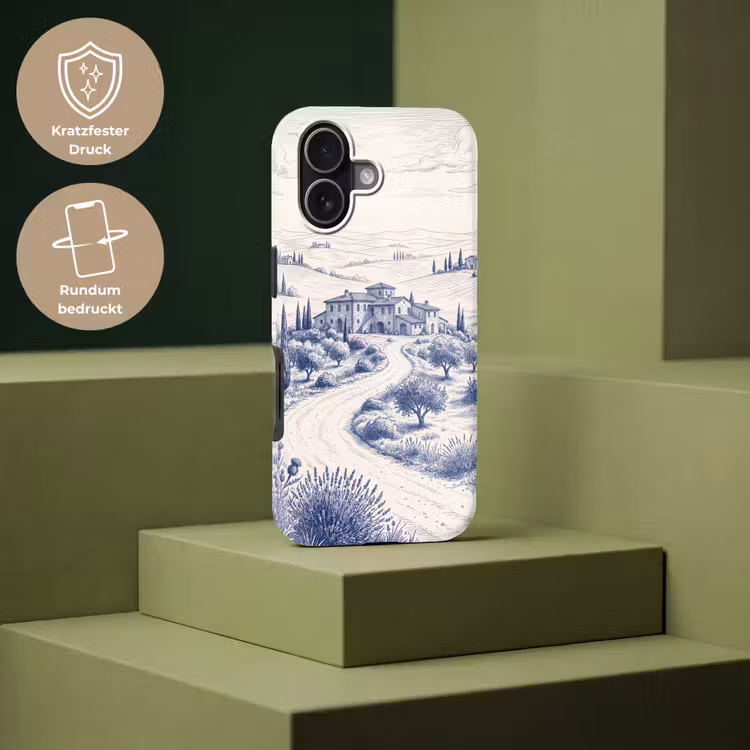 Rustiek - Landgoed - Blauw Toughcase MagSafe Apple iPhone 17 klein -USP_PrintM_DE