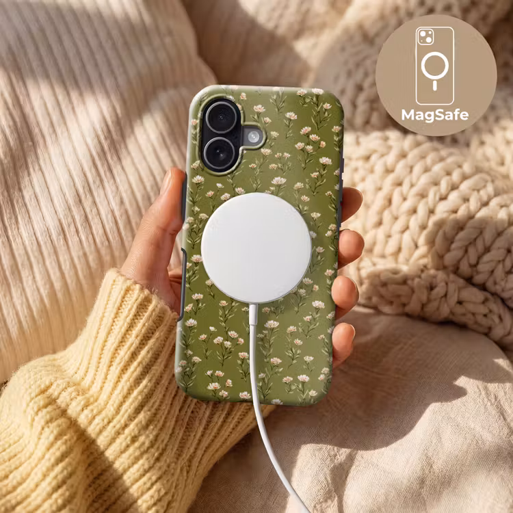 Landelijk - Bloemen - Groen Toughcase MagSafe Apple iPhone 17 klein 1017 -USP_MagsafeV