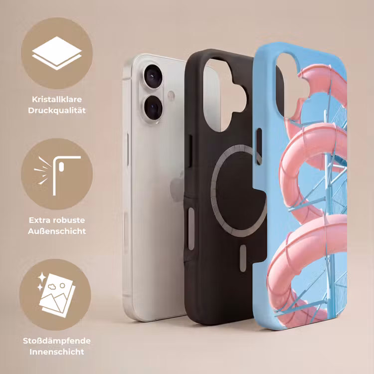 Glijbaan - Waterpark - Spiraal - Modern - Roze Toughcase MagSafe Apple iPhone 17 klein -USP_Lagen_DE
