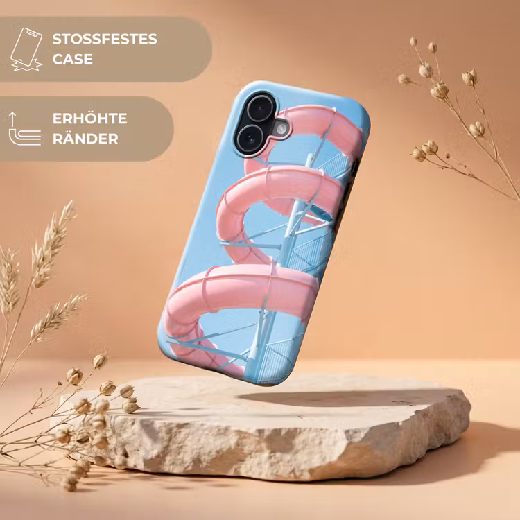 Glijbaan - Waterpark - Spiraal - Modern - Roze Toughcase MagSafe Apple iPhone 17 klein -USP_RandenV_DE