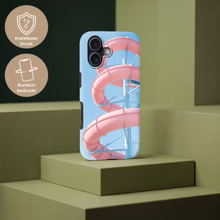 Glijbaan - Waterpark - Spiraal - Modern - Roze Toughcase MagSafe Apple iPhone 17 klein -USP_PrintM_DE