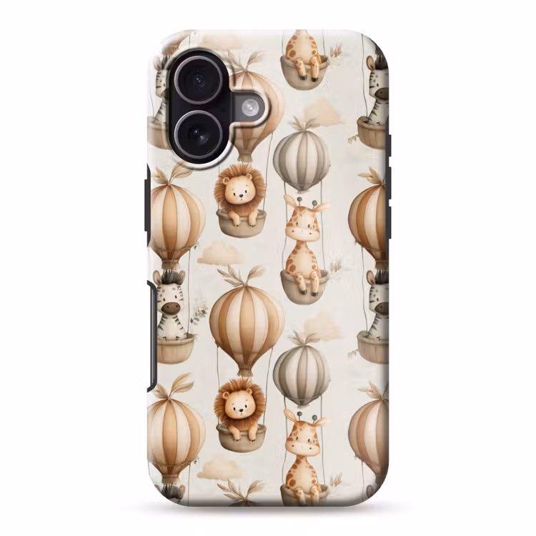 Safari - Luchtballonen - Taupe Toughcase MagSafe Apple iPhone 17 klein 1017 -3d