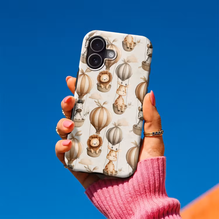 Safari - Luchtballonen - Taupe Toughcase MagSafe Apple iPhone 17 klein 1017 -Sfeer1V