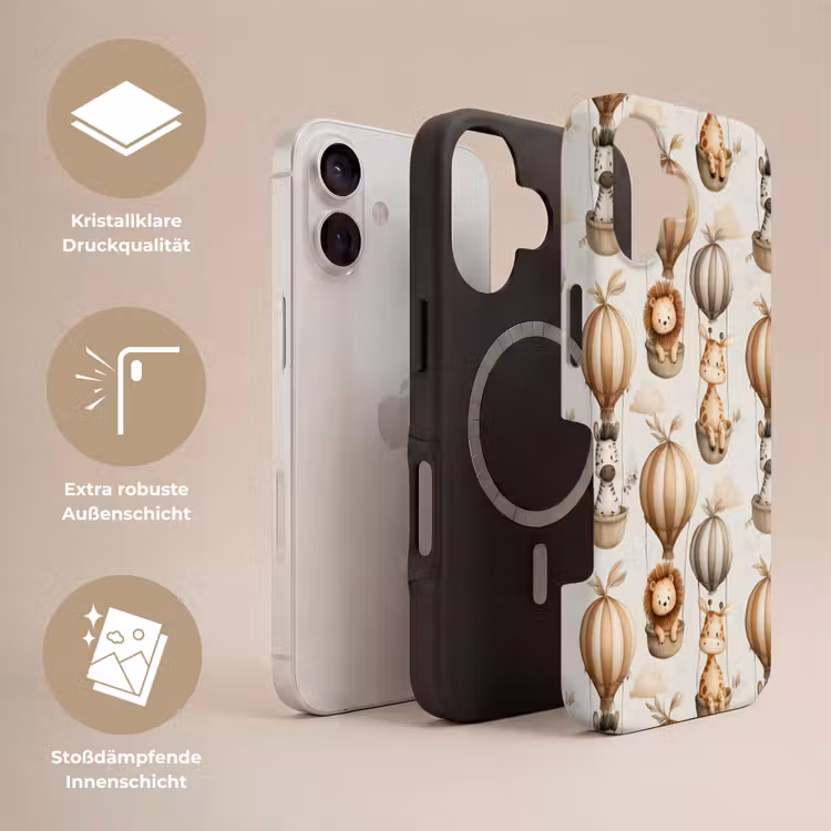 Safari - Luchtballonen - Taupe Toughcase MagSafe Apple iPhone 17 klein 1017 -USP_Lagen_DE