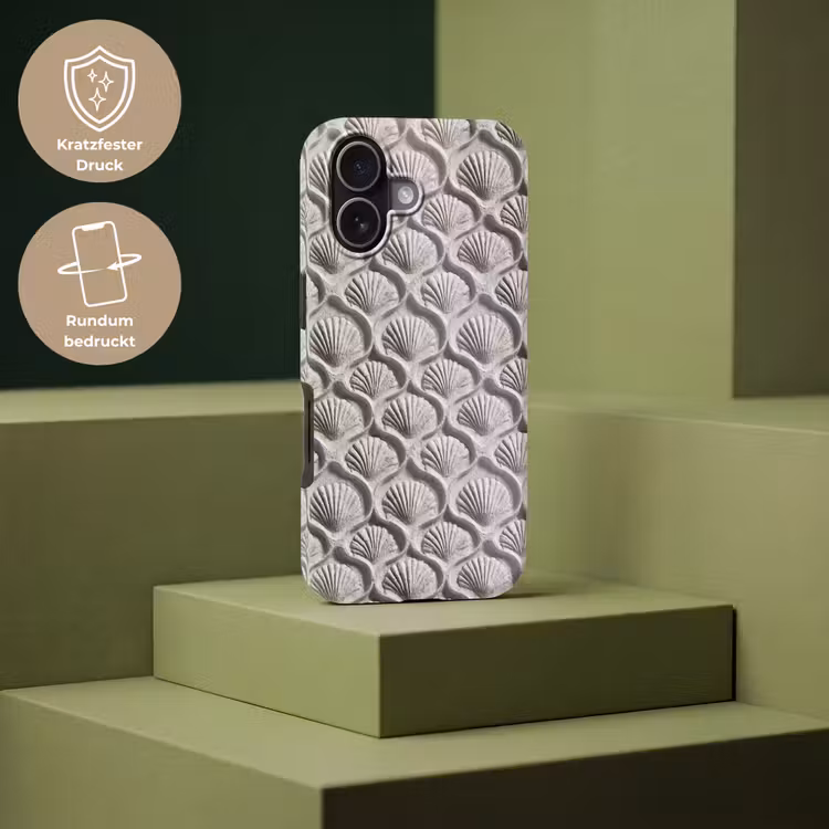 Zand - Schelpenvorm - Grijs Toughcase MagSafe Apple iPhone 17 klein 1017 -USP_PrintM_DE
