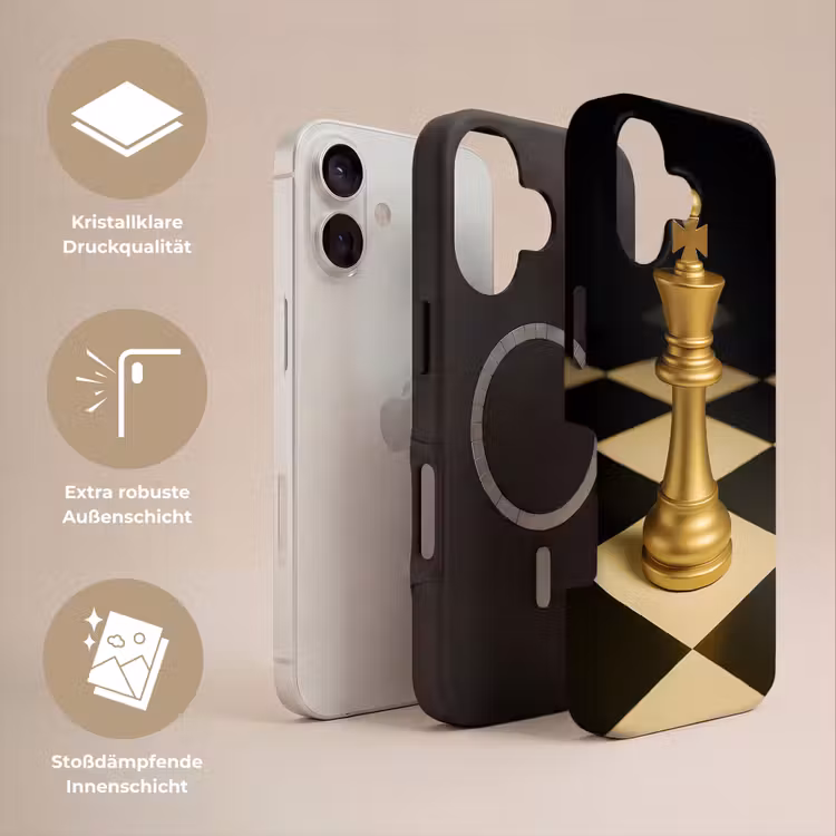 Schaakstuk - Koning - Schaakbord - Geblokt Toughcase MagSafe Apple iPhone 17 klein -USP_Lagen_DE