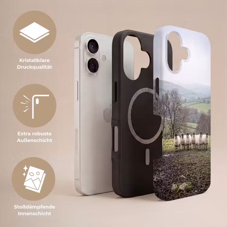 Schapen - Rij - Weide - Dieren - Platteland Toughcase MagSafe Apple iPhone 17 klein -USP_Lagen_DE