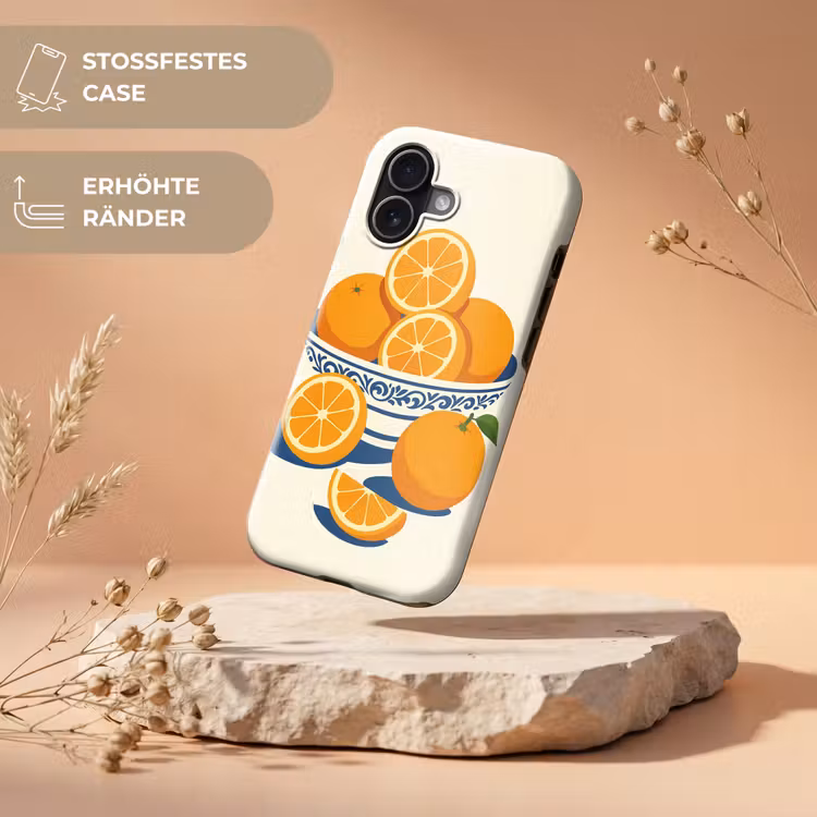 Schaal - Minimalistisch - Oranje - Sinaasappels Toughcase MagSafe Apple iPhone 17 klein -USP_RandenV_DE