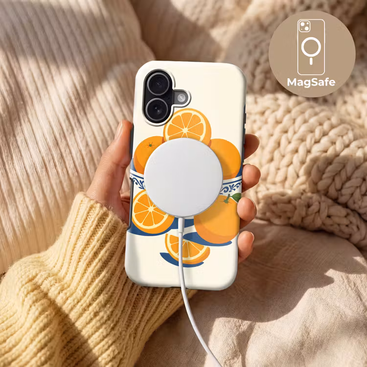 Schaal - Minimalistisch - Oranje - Sinaasappels Toughcase MagSafe Apple iPhone 17 klein -USP_MagsafeV