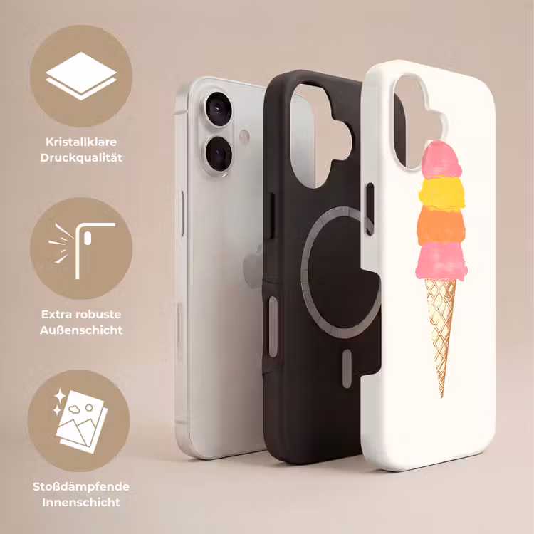 Schepijs - Hoorntje - Illustratie - Minimalistisch Toughcase MagSafe Apple iPhone 17 klein -USP_Lagen_DE