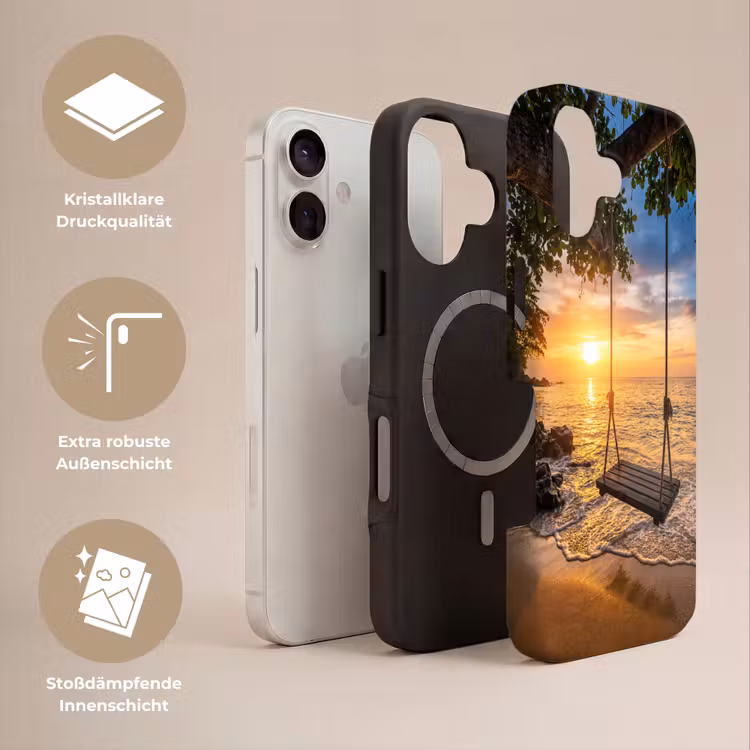 Schommel - Strand - Zonsondergang - Natuur - Oranje Toughcase MagSafe Apple iPhone 17 klein -USP_Lagen_DE