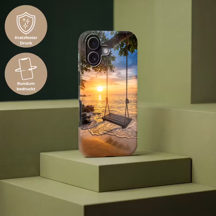 Schommel - Strand - Zonsondergang - Natuur - Oranje Toughcase MagSafe Apple iPhone 17 klein -USP_PrintM_DE