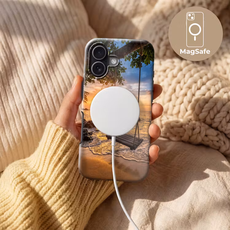 Schommel - Strand - Zonsondergang - Natuur - Oranje Toughcase MagSafe Apple iPhone 17 klein -USP_MagsafeV