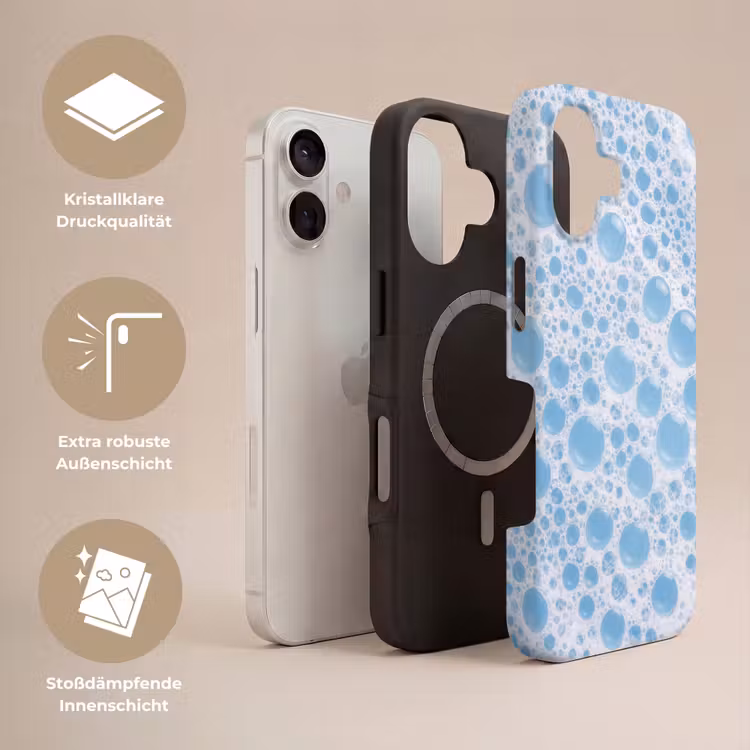 Schuim - Bubbels - Blauw Toughcase MagSafe Apple iPhone 17 klein -USP_Lagen_DE