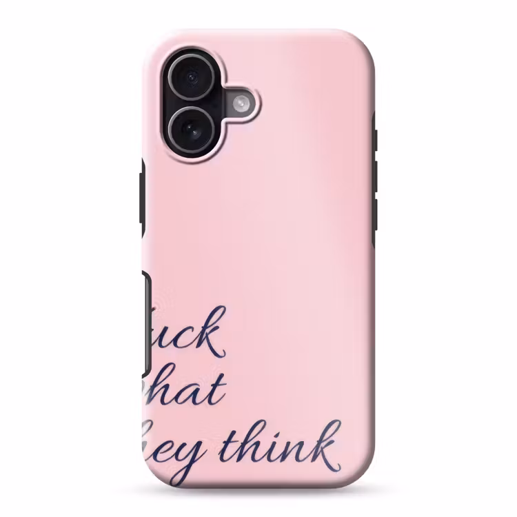 Fuck what they think - Roze - Minimalistisch Toughcase MagSafe Apple iPhone 17 klein -3d