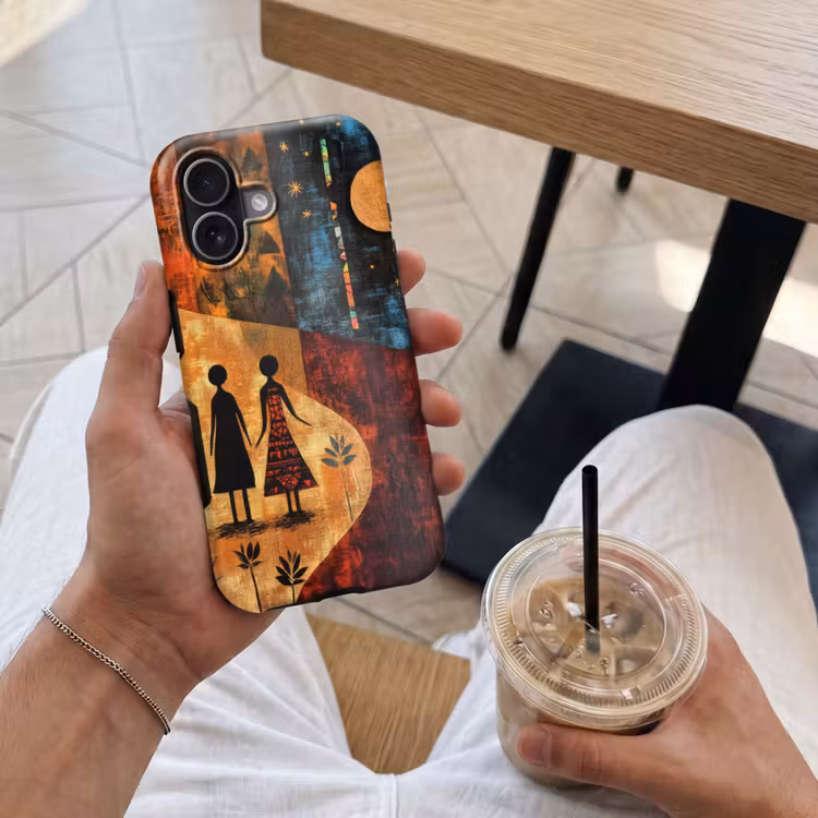 Silhouetten - Abstract - Zon - Maan Toughcase MagSafe Apple iPhone 17 klein -Sfeer1M