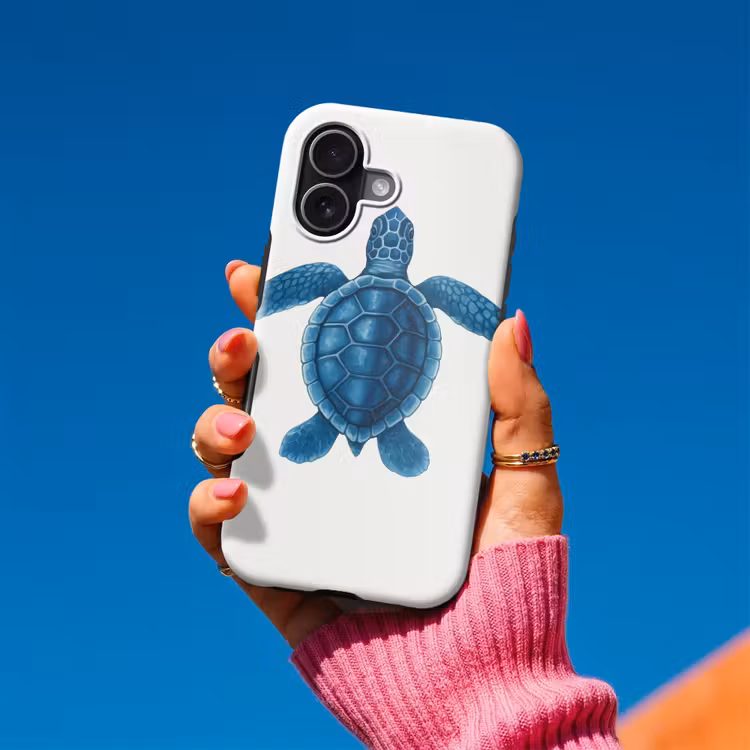 Schildpad - Blauw - Schild Toughcase MagSafe Apple iPhone 17 klein -Sfeer1V